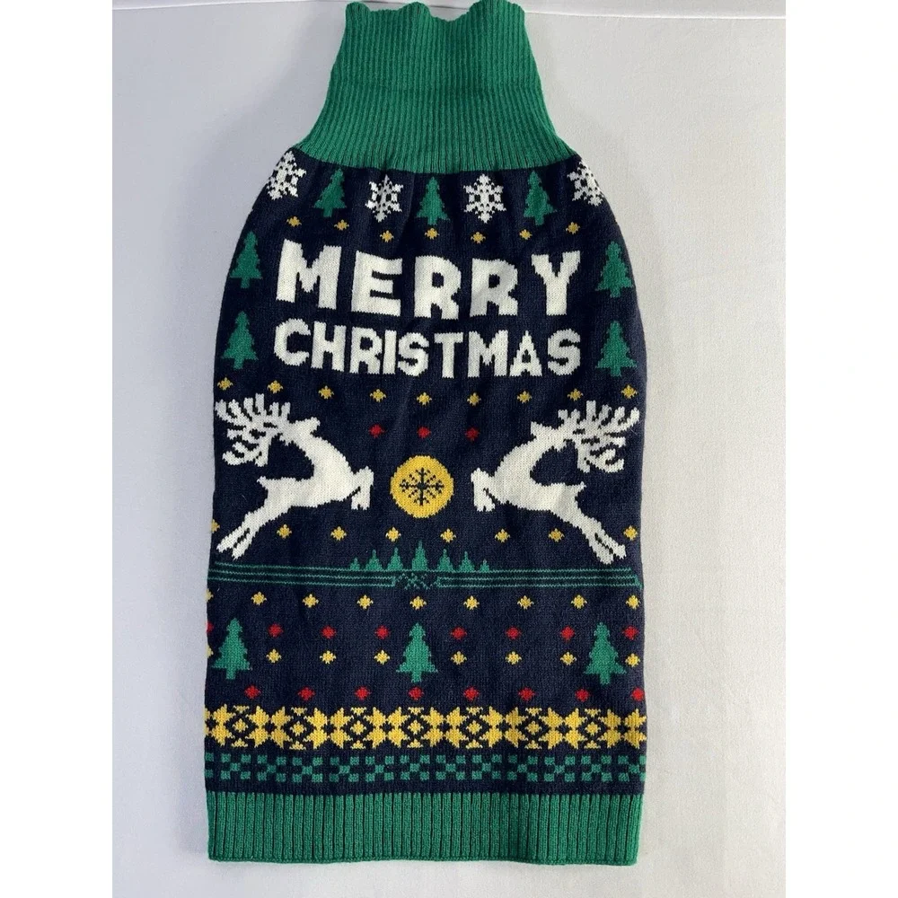 Vehomy Christmas Dog Sweater Xmas Pet Clothes Cat Puppy Turtleneck XL